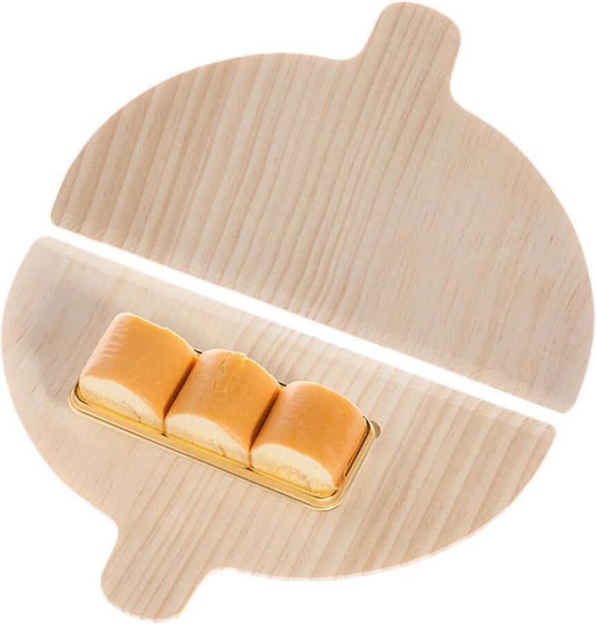 Houten Pizzapeddel Pizzaschil Broodplank Pizza Overbrengen Halfrond Ontwerp 28 x 17 cm Houtkleur