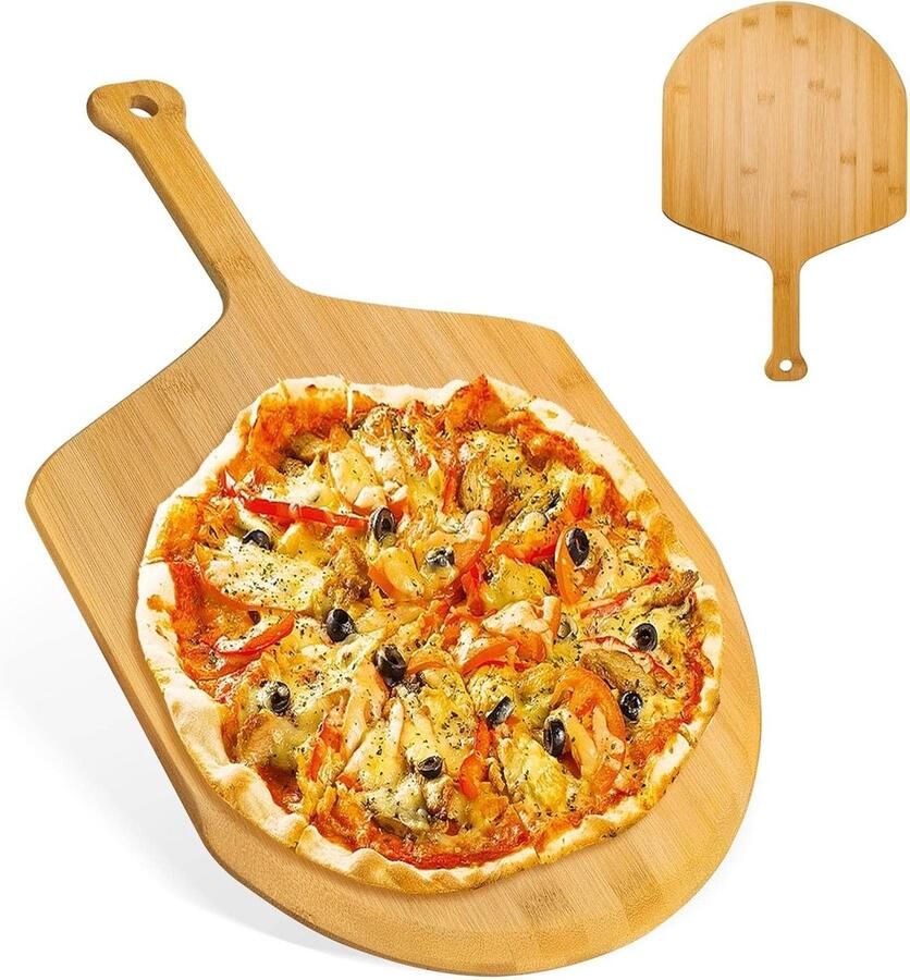 Houten Pizzaschop met Handvat Ideaal voor Serveren van Pizza Kaas Taart en Vlees 29 5 cm
