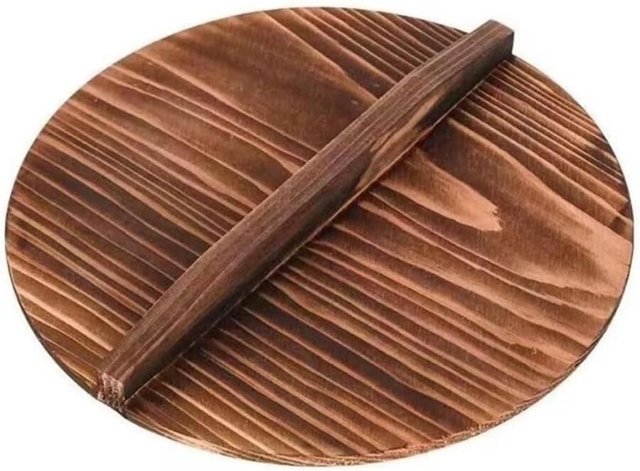 Houten Pot Deksel Keuken Accessoire Koken en Bakken Anti-brand handvat 24cm Diameter Natuurlijk Hout