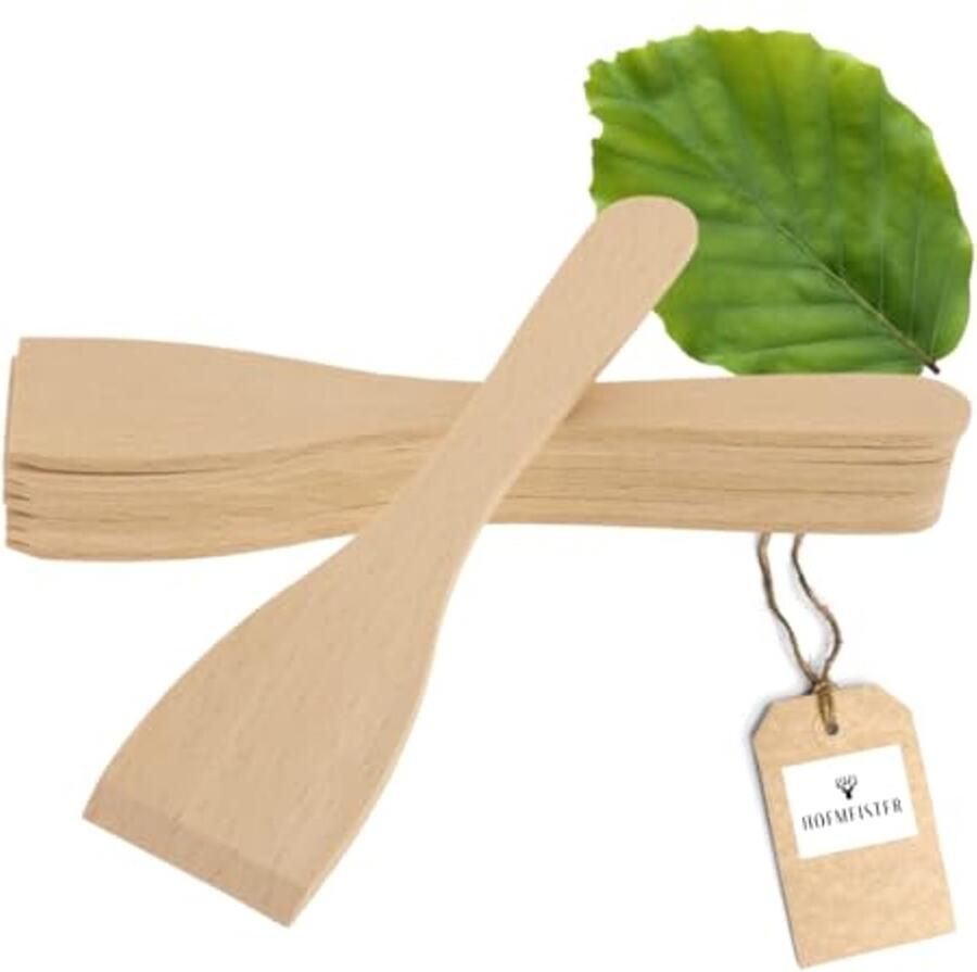 Houten Raclette-accessoires 17 cm Hittebestendige Spatel en Schraper Set 8 Stuks