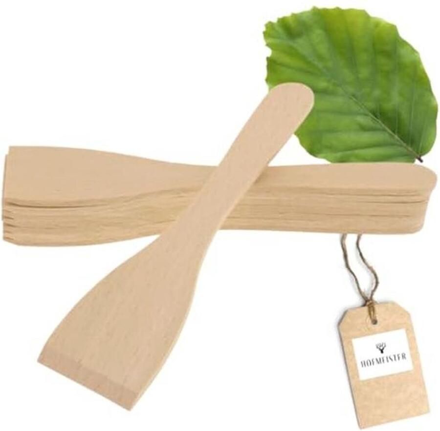Houten Raclette-accessoires 17 cm Hittebestendige Spatel en Schraper Set 8 Stuks