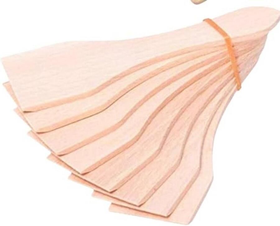 Houten Raclette Schrapers Set van 8 13 cm Hittebestendige Spatels voor Gecoate Pannetjes en Mini-Grills