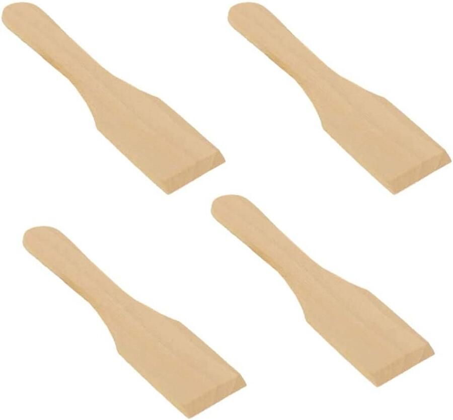 Houten raclette spatels voor non-stick pannen en grillen 4 stuks