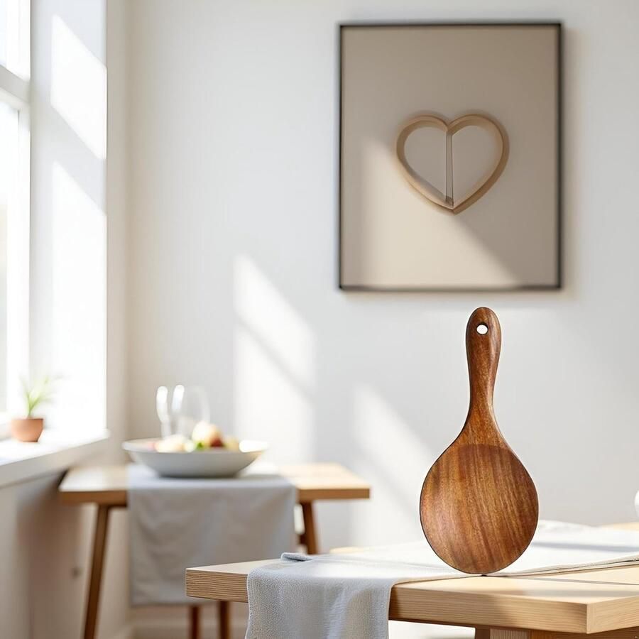 Houten Rijstlepel Rijstschepper Serveergerei Keuken Eetkamer Natuurlijk Anti-aanbak 7 Inch Houtkleur