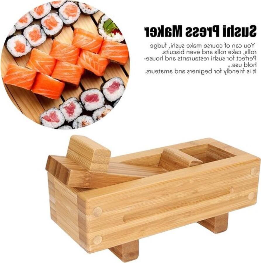 Houten rijstvorm voor koken rechthoekige sushi persmal DIY rijstvorm doos ideaal voor sushi en rijstgerechten