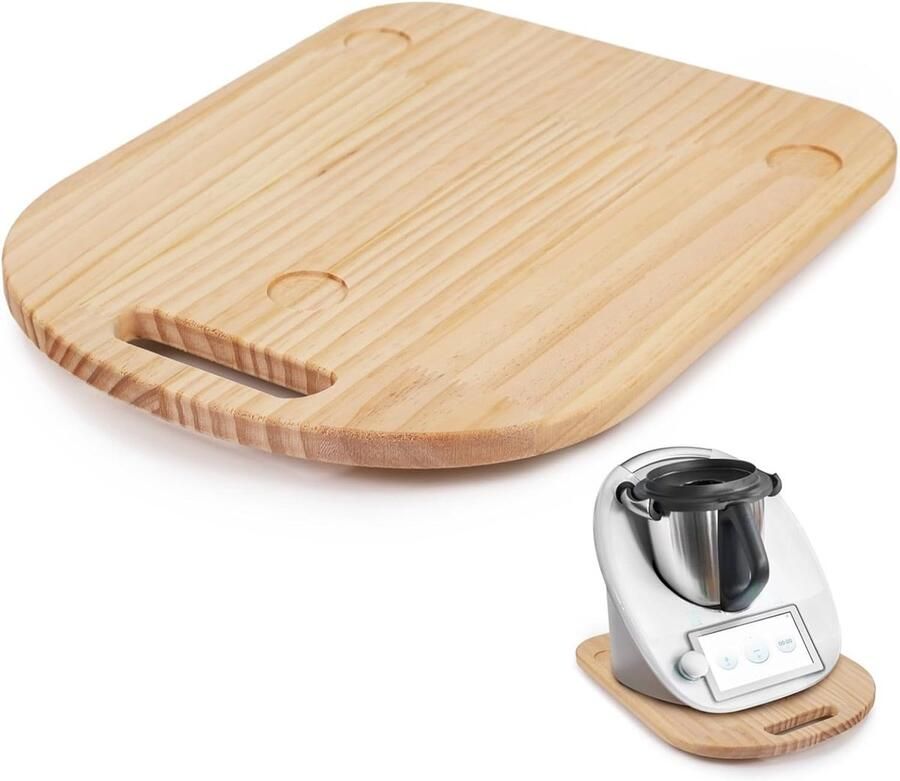Houten Schuifbord Keukenmachine Mat Apparaat Verplaatsen Met Handvat 36x28 cm Beige