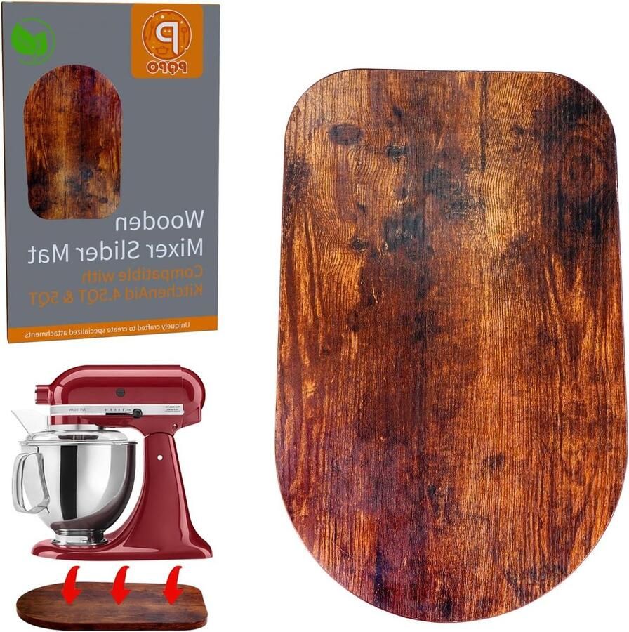 Houten Schuifmat Mixer Keukenmachine Accessoire Mixer Verplaatsen Passend Ontwerp 368 x 239 cm Houtkleur