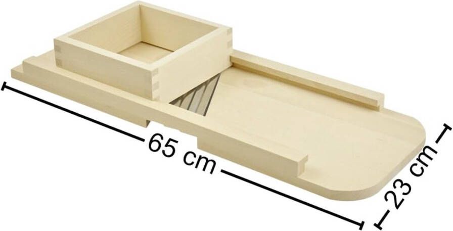 Houten snijmachine voor groente en fruit 65 cm