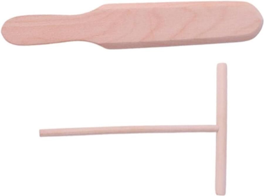 Houten Spatel Set Pannenkoek Gereedschap Pannenkoeken Maken Ergonomisch Ontwerp 24.50X4.00X0.60CM Khaki
