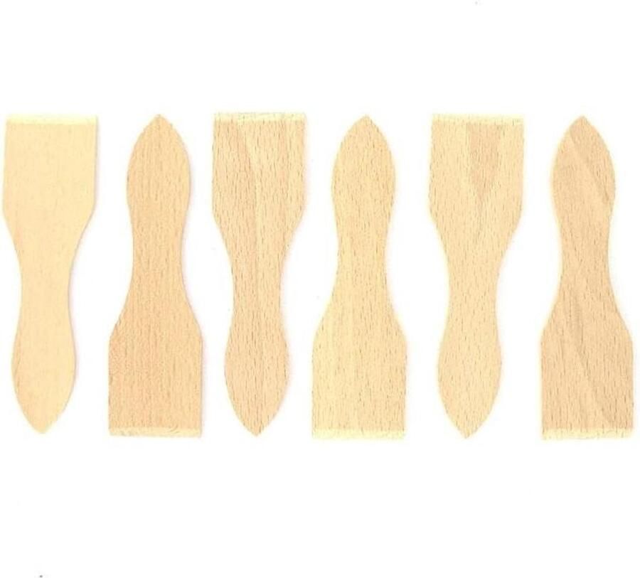 Houten spatels Raclette set Kaas schrapen Set van 6 128 cm Beige