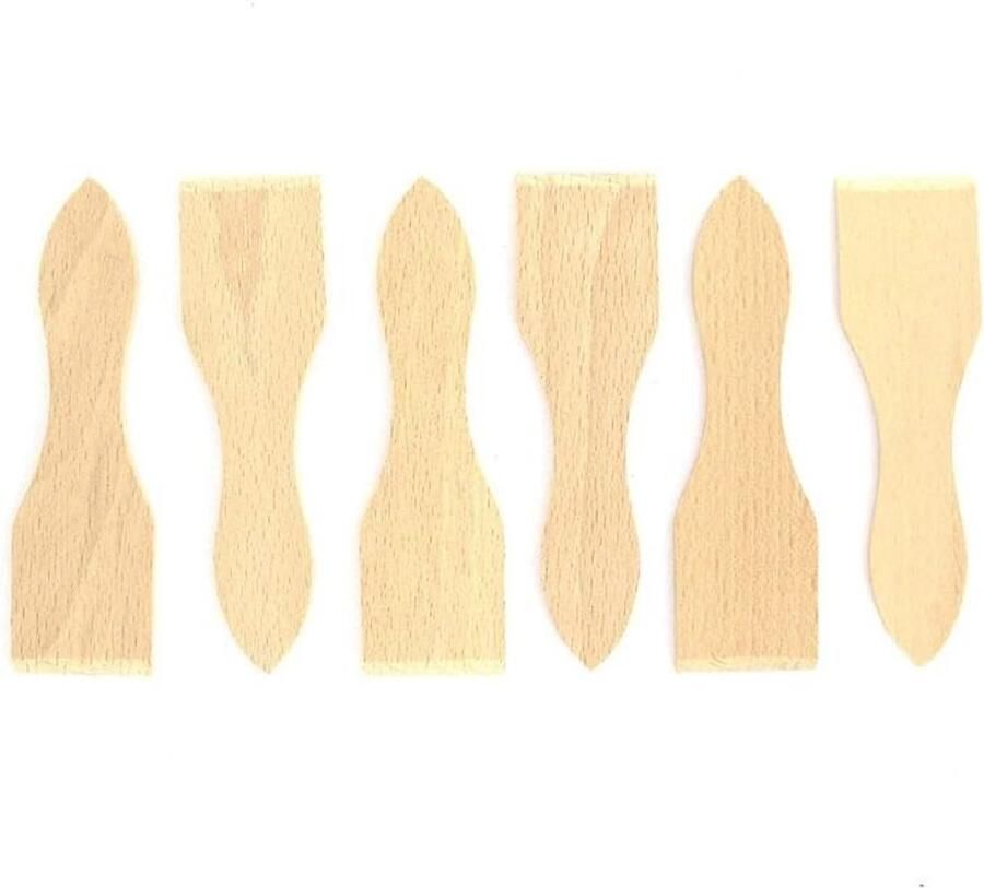 Houten spatels Raclette spatels Gezellig eten Krasvrij gebruik 6 stuks Beige