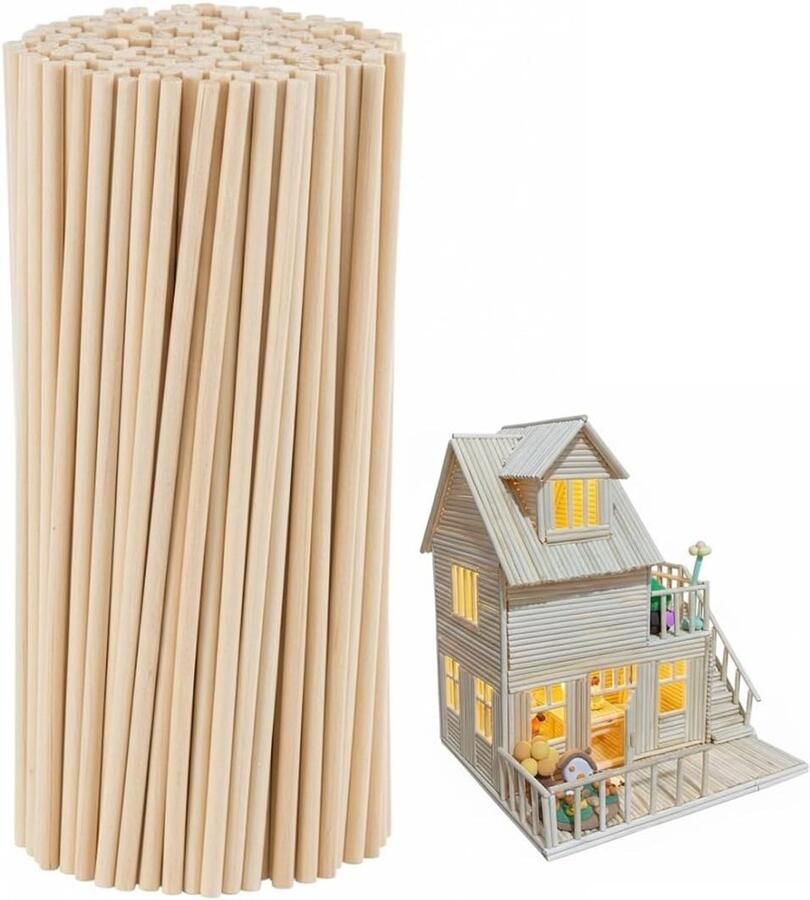Houten Stokken voor Suikerspin 30 cm Geschikt voor Suikerspinmachine Lollies en Creatieve Activiteiten 100 Stuks