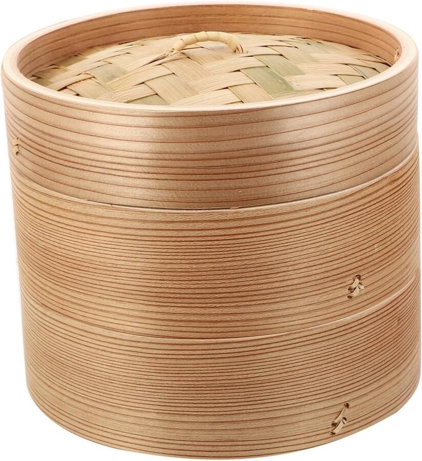 Houten Stoommand Kookmand Stomer Gezond Koken Natuurlijk Materiaal 18x18x15 cm Kleuren