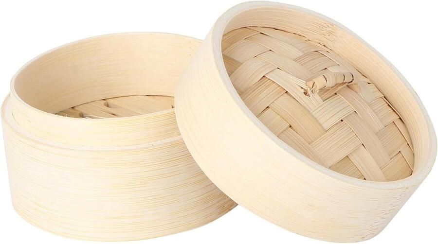 Houten Stoommandje Rond Gestoomd Rek Koken Voor Dim Sum Behoudt Voedingsstoffen 10 Cm Diameter Natuurlijk Hout