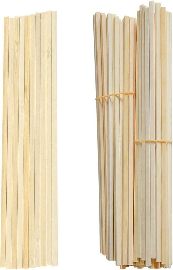 Houten Suikerspin Stokken 100 Stuks Vierkante Houten Sticks voor Suikerspinmachine Creatieve Knutselprojecten en DIY (40cm x 4mm)