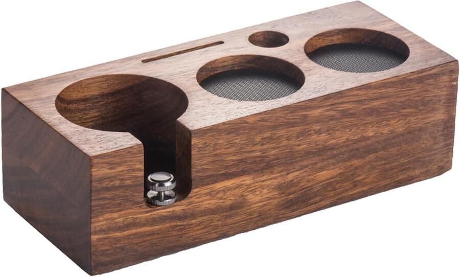 Houten Tamperstation voor Espresso voor 51mm en 54mm Zeefdragers Barista Accessoirehouder
