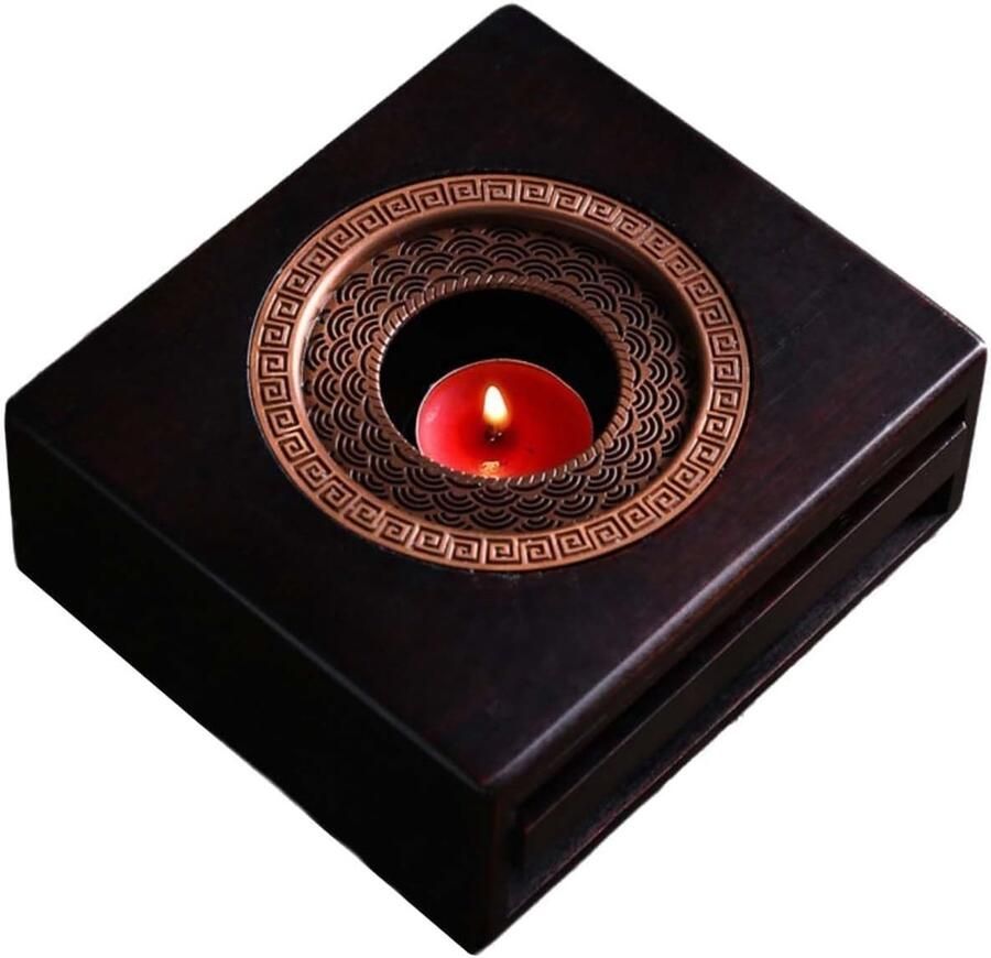 Houten Theepot Warmhouder met Bamboe Basis voor Theepotten en Koffiepotten Geschikt voor de Meeste Theepotten 15 x 13 x 6 cm