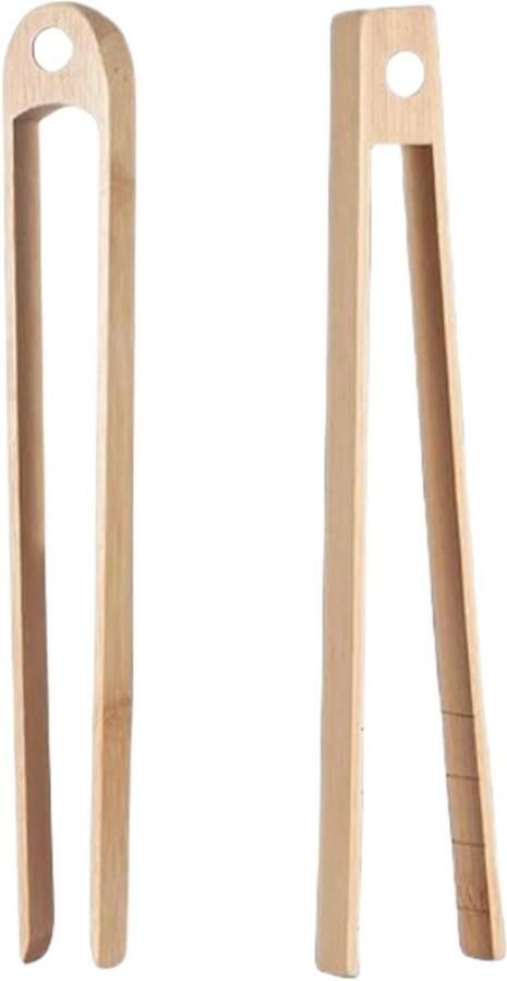 Houten Toast Tangen Broodrooster Klemmen Veilig Eten Pakken Magnetisch Ontwerp 22 cm Houtkleur