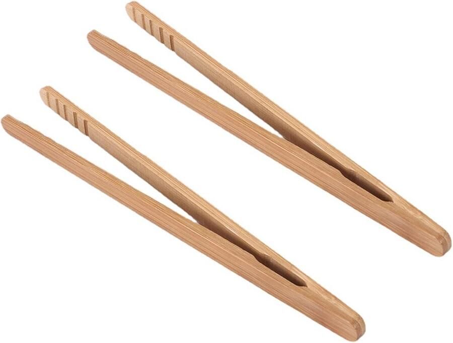 Houten Toasttang Set van 2 Grill- en Keukentang 18 cm voor Brood Spek en Kaas - Foto 1