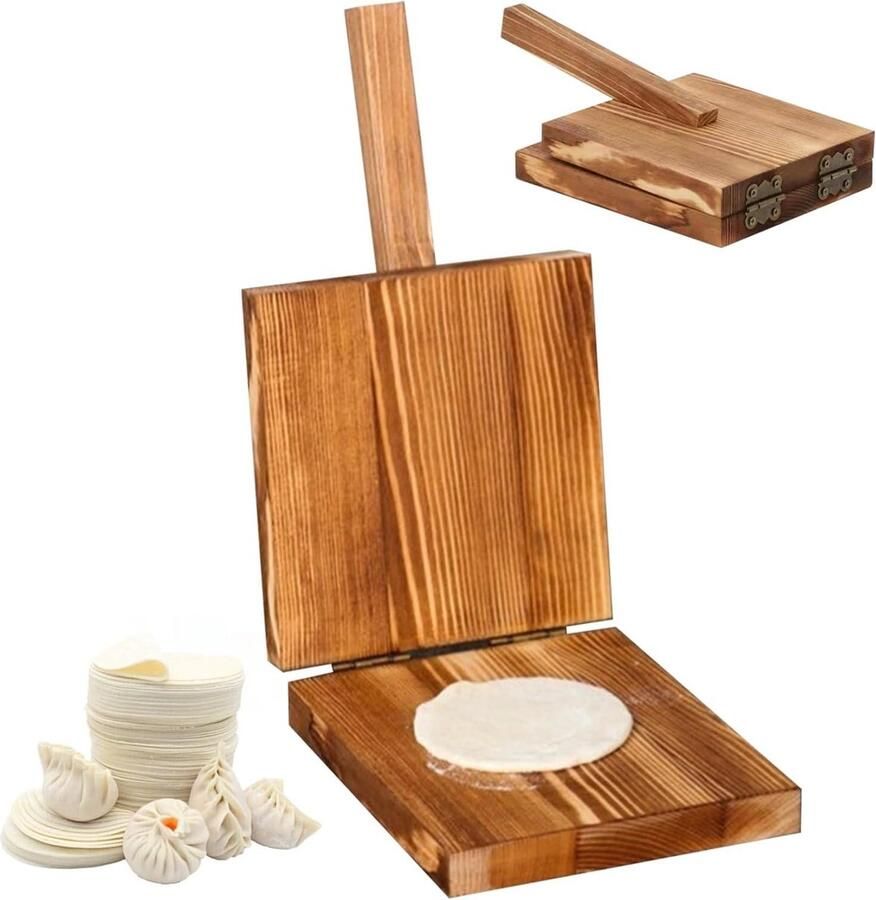 Houten Tortilla Pers Deegpers Roti Maker Zelf Tortillas Maken Massief Hout Vierkant Niet gespecificeerd
