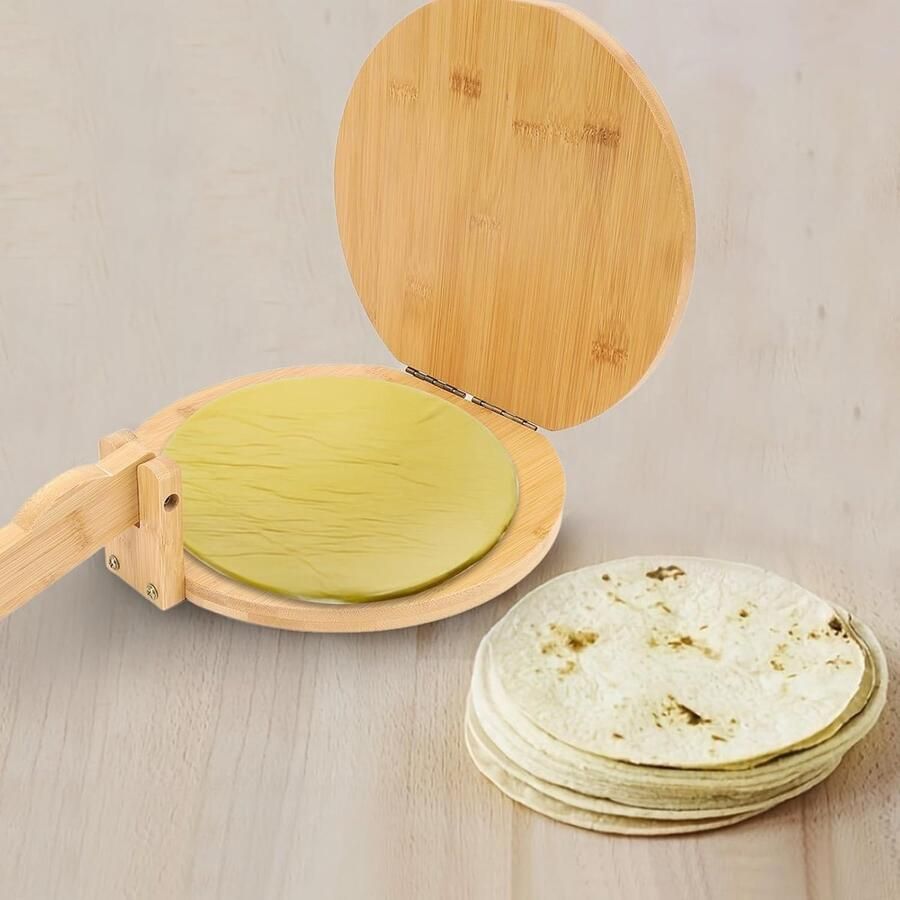 Houten Tortilla Pers Deegvormer Pataconera Zelf Tortillas Maken Inclusief 50 Vellen Papier
