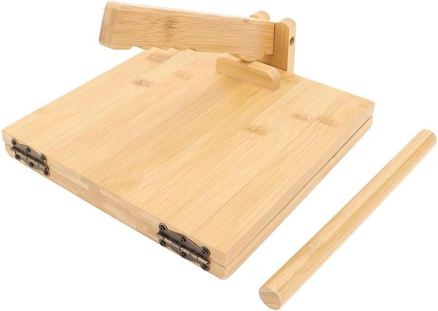 Houten Tortillapers 10 Inch Houten Tortillapersmaker Mexicaanse Tortillapers met Deegroller Handmatige Deegpersmachine Zelfgemaakte Quesadilla-maker voor Thuiskeuken
