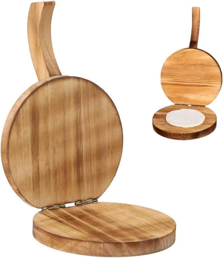 Houten Tortillapers Deegpers Tortilla Flatbreads Maken Arbeidsbesparend Ontwerp 14 cm Natuurlijk Hout