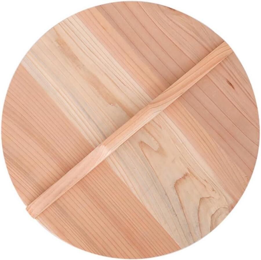 Houten Wok Deksel Pan Deksel Koken en Bakken Natuurlijk Hout Materiaal 20-28 cm Natuurlijk