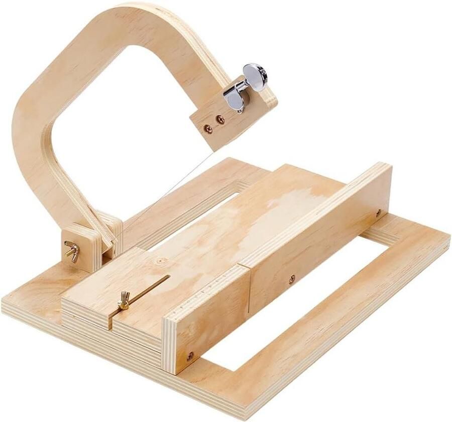 Houten Zeepsnijder Brood Snijder Ambachtelijk Maken Verstelbaar Snijsysteem 34 x 25 x 2.5 cm Houtkleur