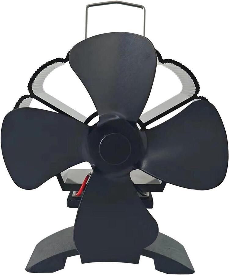 Houtkachel Ventilator Warmte Ventilator Oven Warmte Verdeling Zonder Stroom 11x8x12cm Zwart