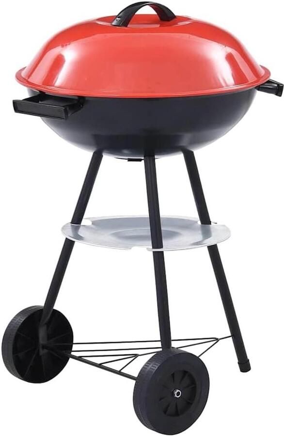 Houtskool Cilinder Draagbare Grill Buiten Koken XXL formaat met wielen 44 cm Meerkleurig
