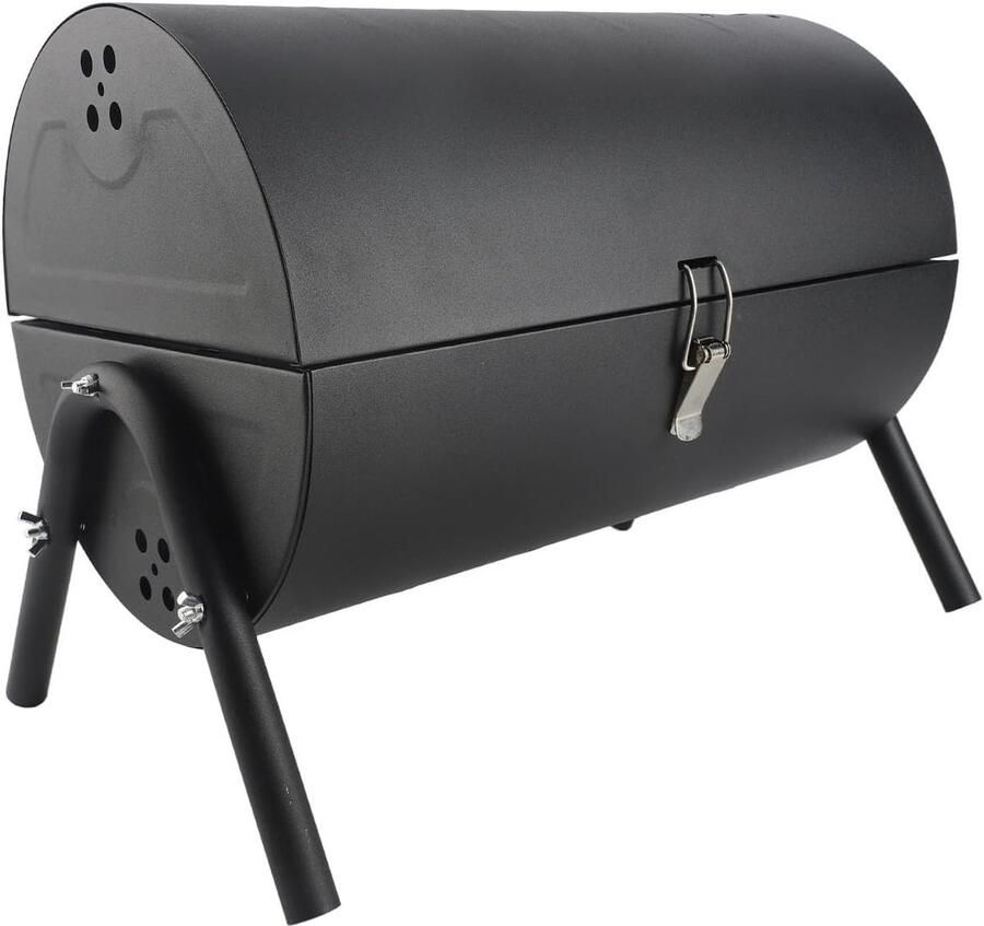 Houtskool Grill Barbecuerooster Buiten Koken Dubbelzijdig Ontwerp 43 x 29 x 29 cm Zwart