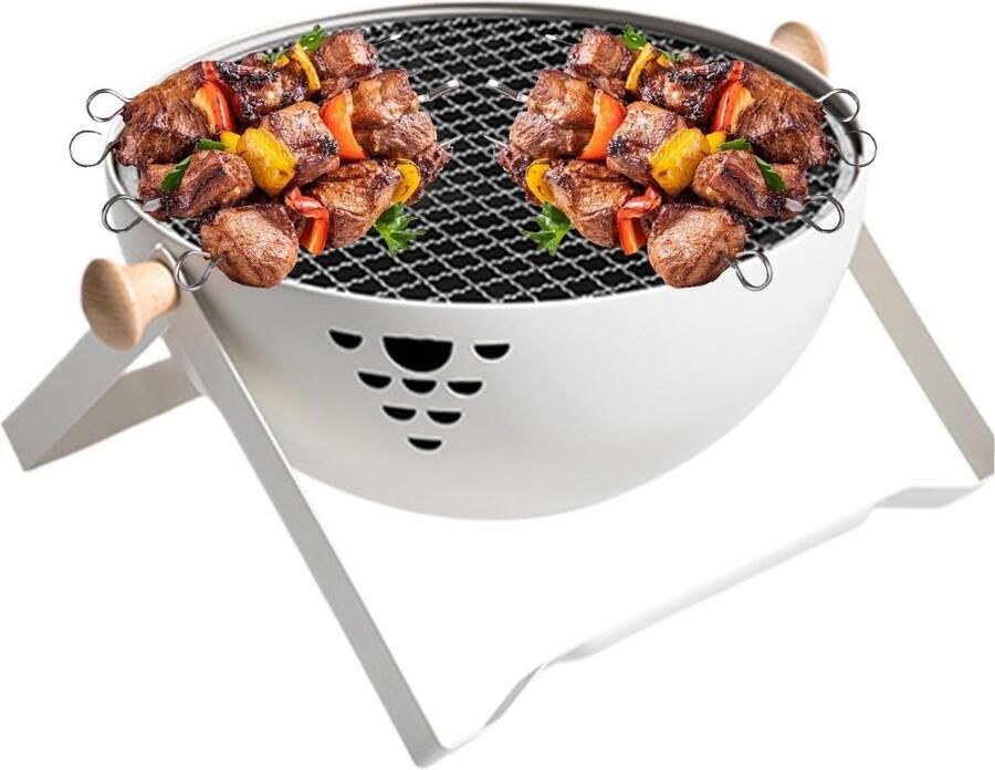 Houtskool Grill Buiten Koken Kampeer Avonturen 36 Ventilatiegaten 17 x 32 x 17 cm Wit