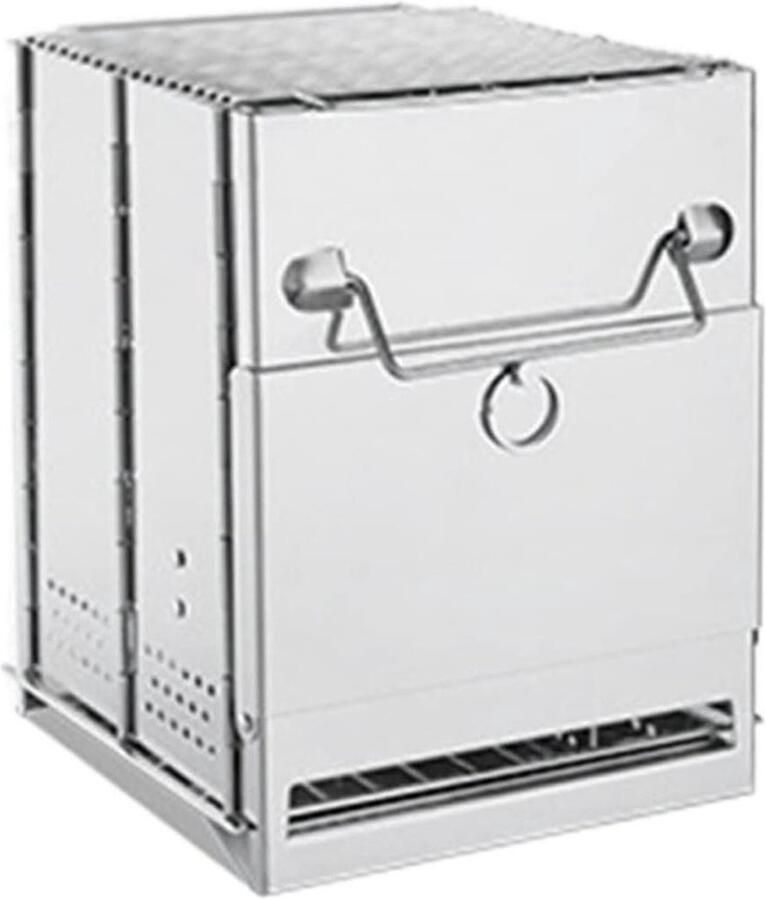 Houtskool Grill Buiten Koken Picknick en Kamperen Draagbaar Opvouwbaar Voor 1-2 personen Zilver