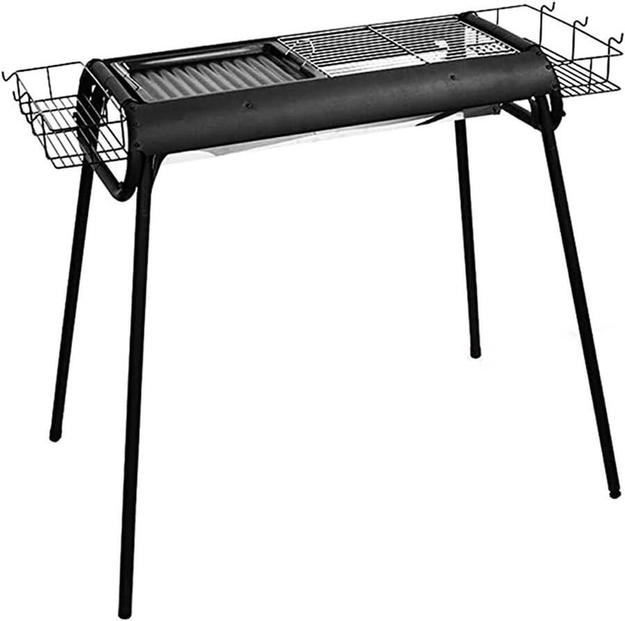 Houtskool Grill Buiten Koken Tuinfeesten Roestvrij Staal Voor 5-8 Personen Zilver