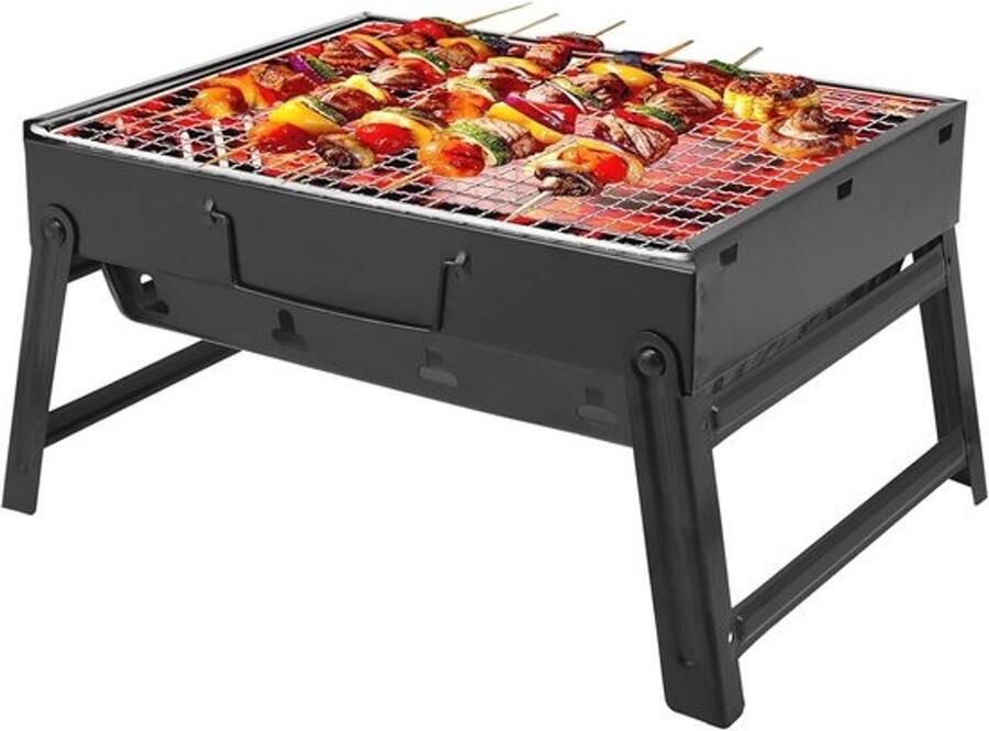 Houtskool Grill Draagbaar Opvouwbaar voor Outdoor Picknick en Camping Mini Grill (35x26x20cm)