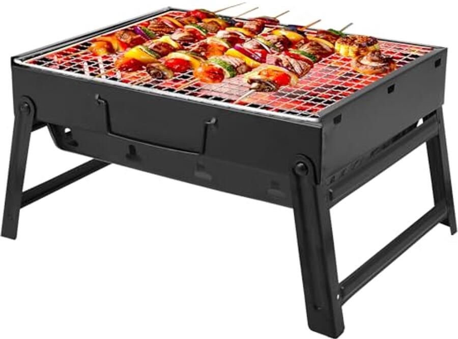 Houtskool Grill Draagbaar Opvouwbaar voor Outdoor Picknick en Camping Mini Grill (35x26x20cm)