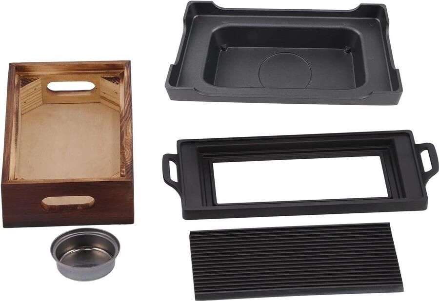 Houtskool Grill Draagbare Kachel Buiten Koken Gemakkelijk Schoonmaken Compact Formaat Zwart