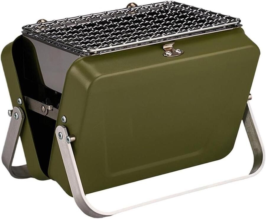 Houtskool Grill Draagbare Kachel Buiten Koken Verbeterde Grillefficiëntie 15 x 15 x 15 cm Groen