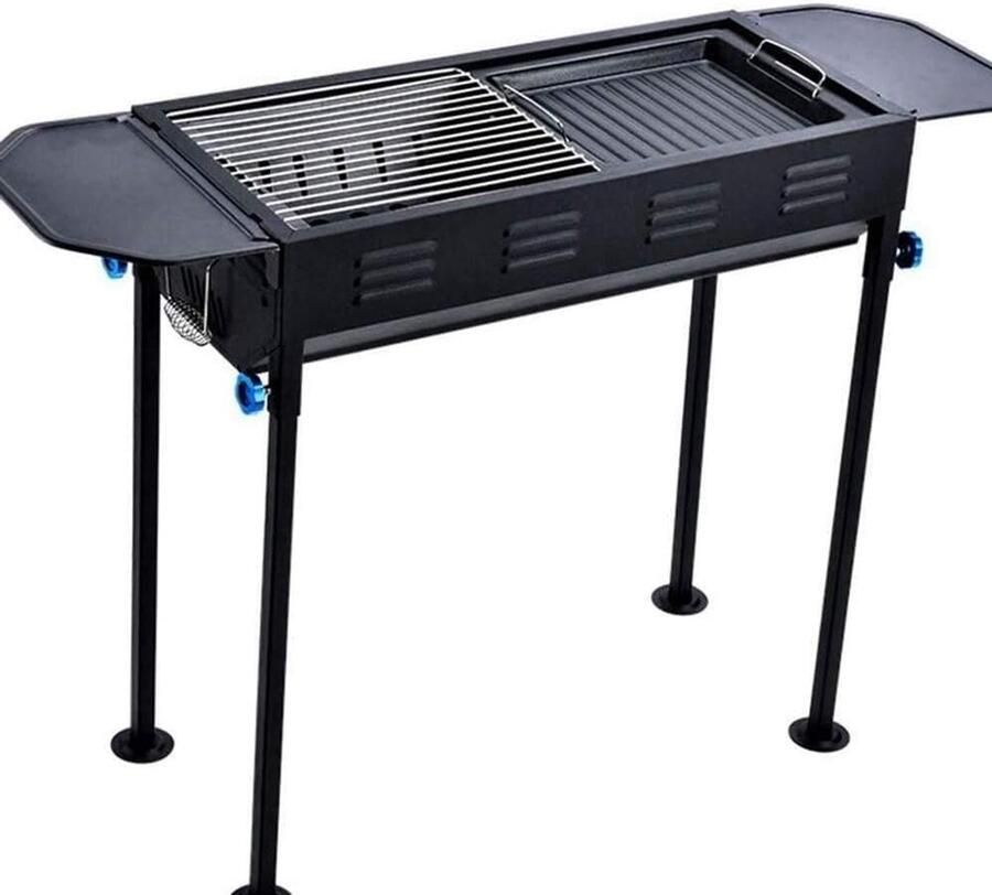 Houtskool Grill Klap Grill Buiten Koken Draagbaar Ontwerp Grote Afmeting Zilver