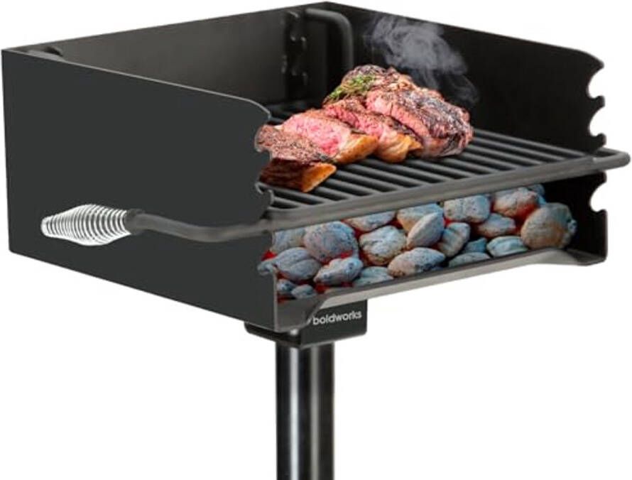 Houtskool Grill met 360 Graden Rotatie Perfect voor Buiten Koken en Barbecue