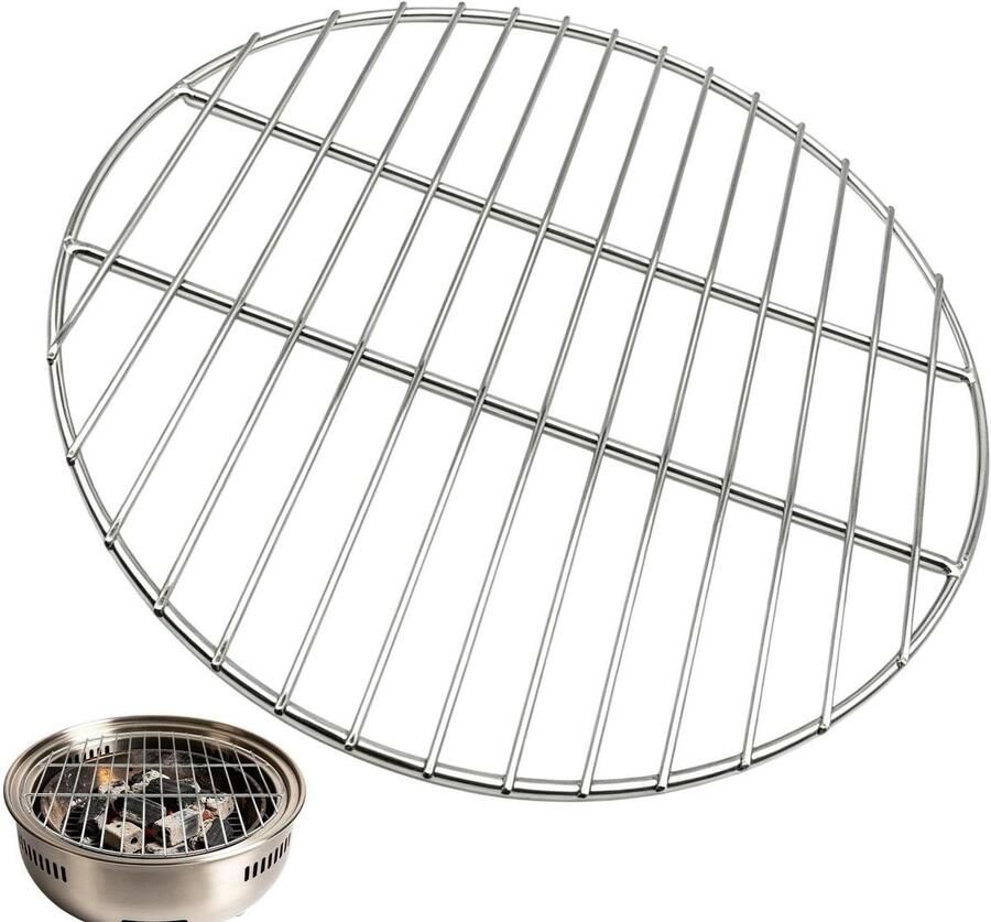Houtskool Grillrooster BBQ Rooster Buiten Koken Geoptimaliseerde Luchtstroom 31 x 31 cm Zilver