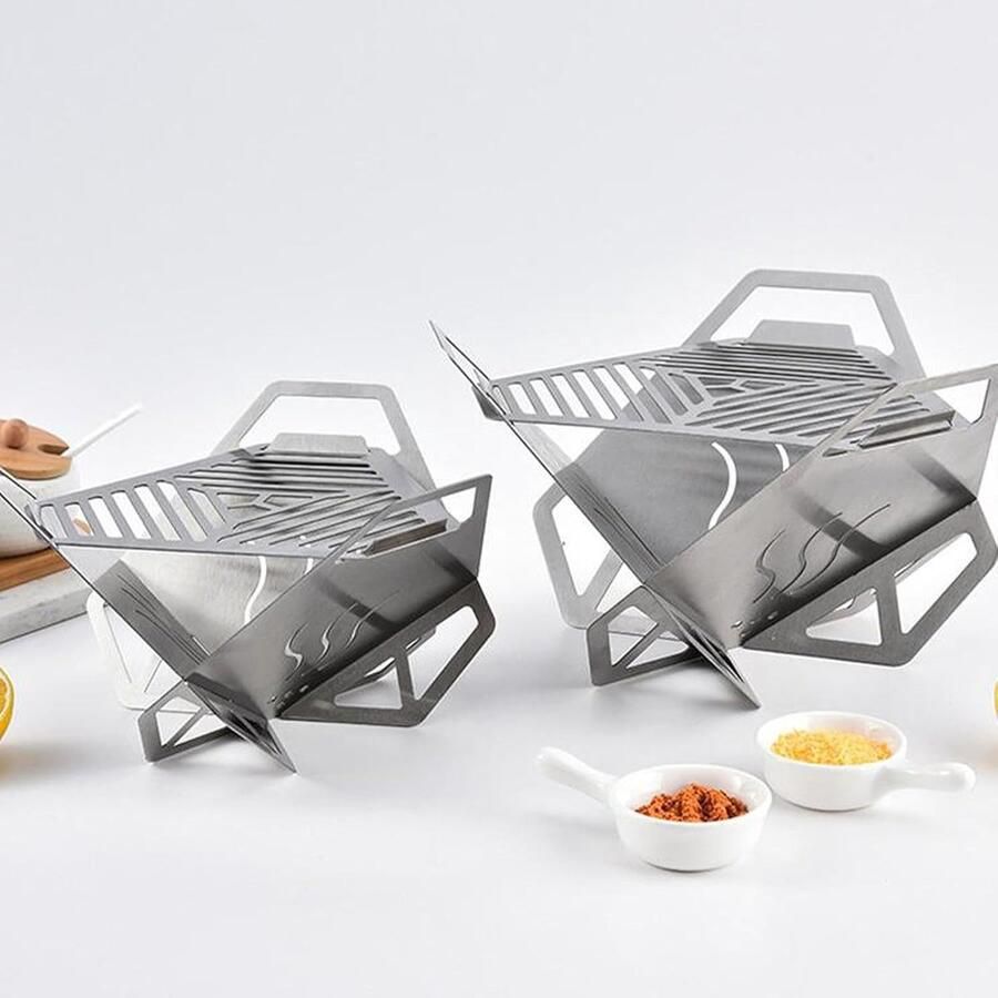 Houtskool Grills Camping Kookplaat Buiten Koken Opvouwbaar Ontwerp Groot formaat Meerkleurig