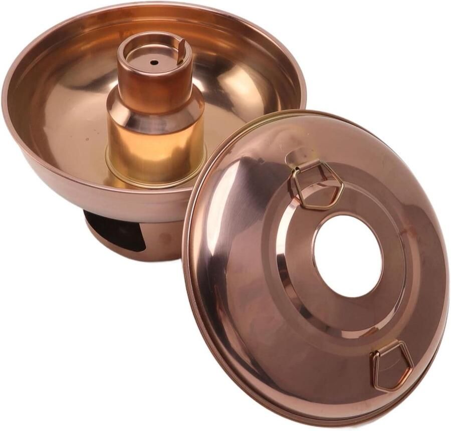 Houtskool Hotpot Fondue Pan Eetpot Gezellig Eten Gelijkmatige Warmteverdeling 23 cm Diameter Roségoud