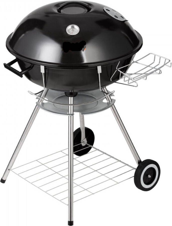 Houtskool Kogelgrill 56 cm Draagbare BBQ Grill met Deksel Grote Grilloppervlak Zwart 63 x 82 x 88 cm