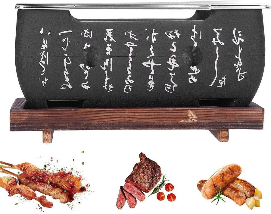 Houtskool Kookgrill Outdoor Barbecue Gezellig Buiten Koken Compact Ontwerp 345 x 17 x 12 cm Chroom