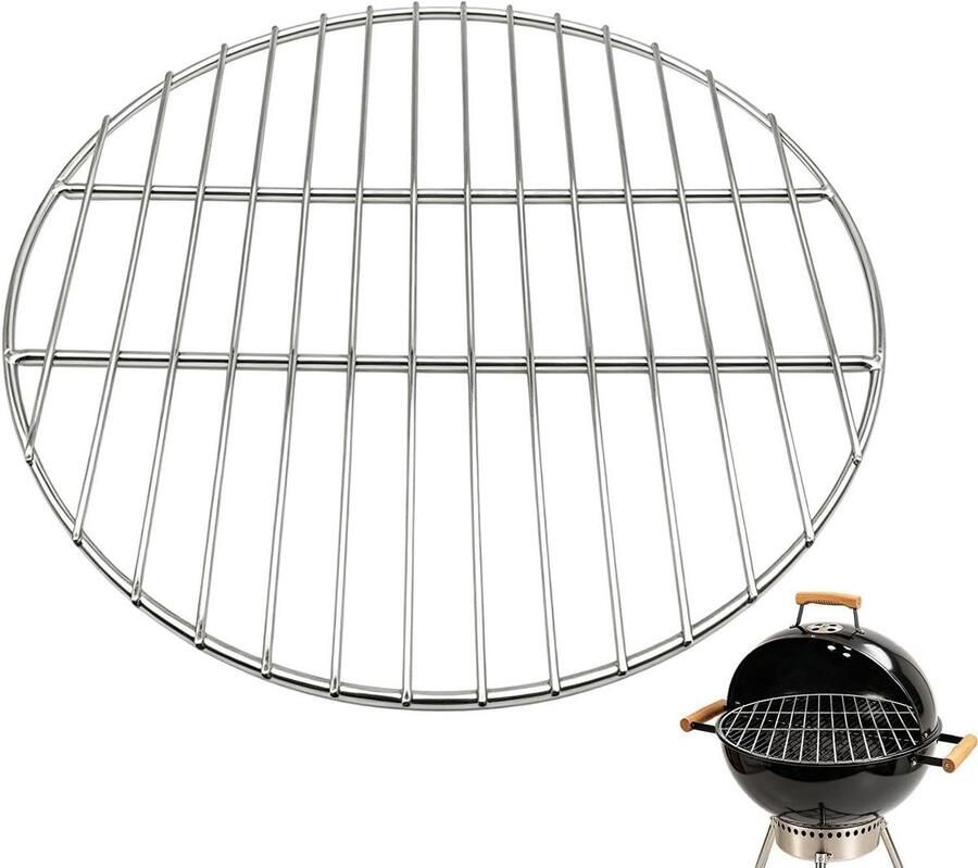 Houtskool Rooster Grillrooster RVS Buiten koken Verbeterde luchtstroom 31 x 31 x 3 cm Zilver