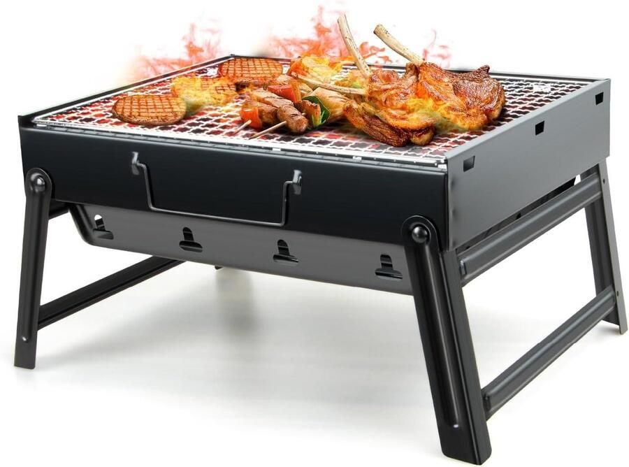 Houtskoolbarbecue Grill Zwart Buiten Koken Krachtige Grill 889 x 127 x 381 cm Zwart