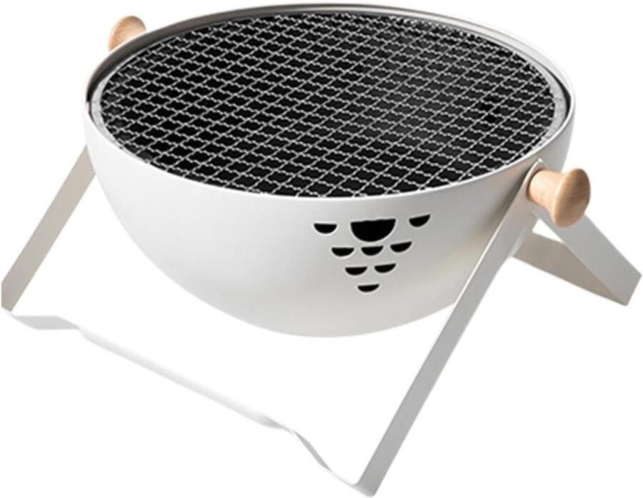 Houtskoolfornuis Barbecue Oven Buiten Koken Efficiënte Ventilatie 32 x 17 x 17 cm Wit