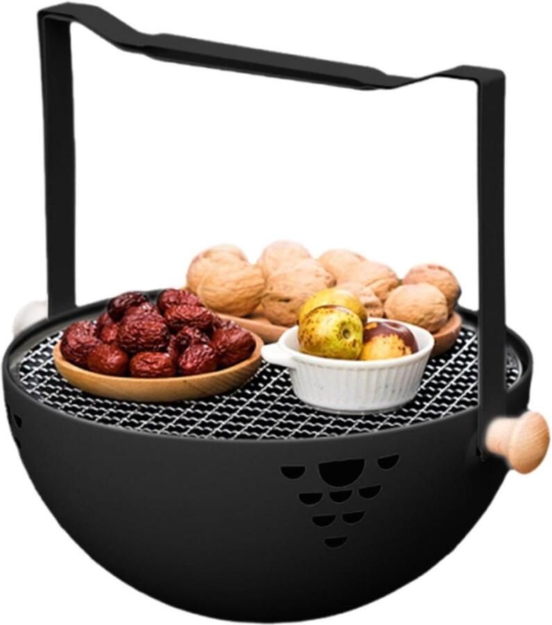 Houtskool Grill Draagbare Oven Buiten Koken Opvouwbaar Ontwerp 32 x 17 cm Zwart